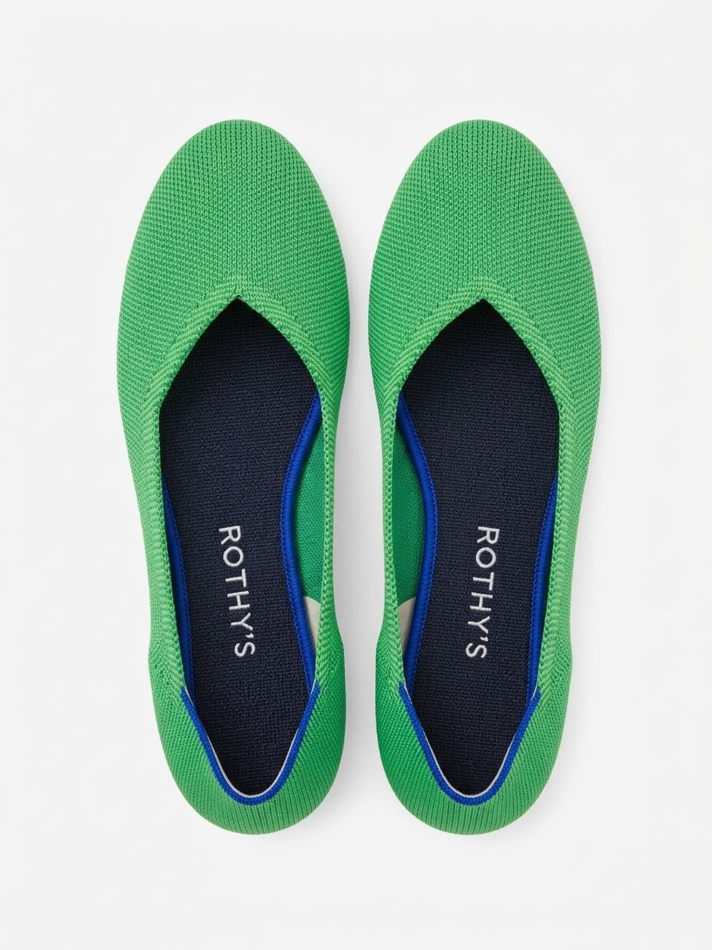 Rothy's The Flat Kelly Green Washable Knit Round Toe Ballet Flats 7